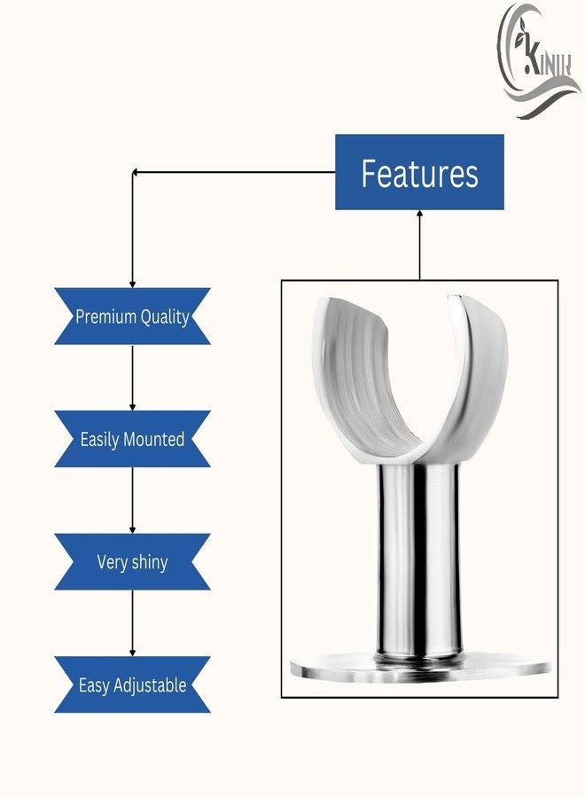 Kinik Multi Purpose Round Fix Wall Mounted Brass Hook | Chrome Plated Holder for Faucet, Health Faucet & Hand Shower - Image 4